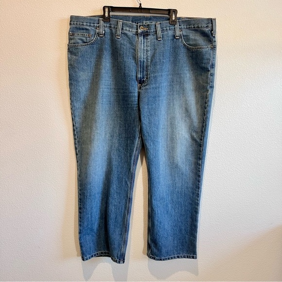 Carhartt Men's Holter Jean Relaxed Fit Frontier Blue Denim 101483 Size 46x30 EUC - Picture 1 of 7